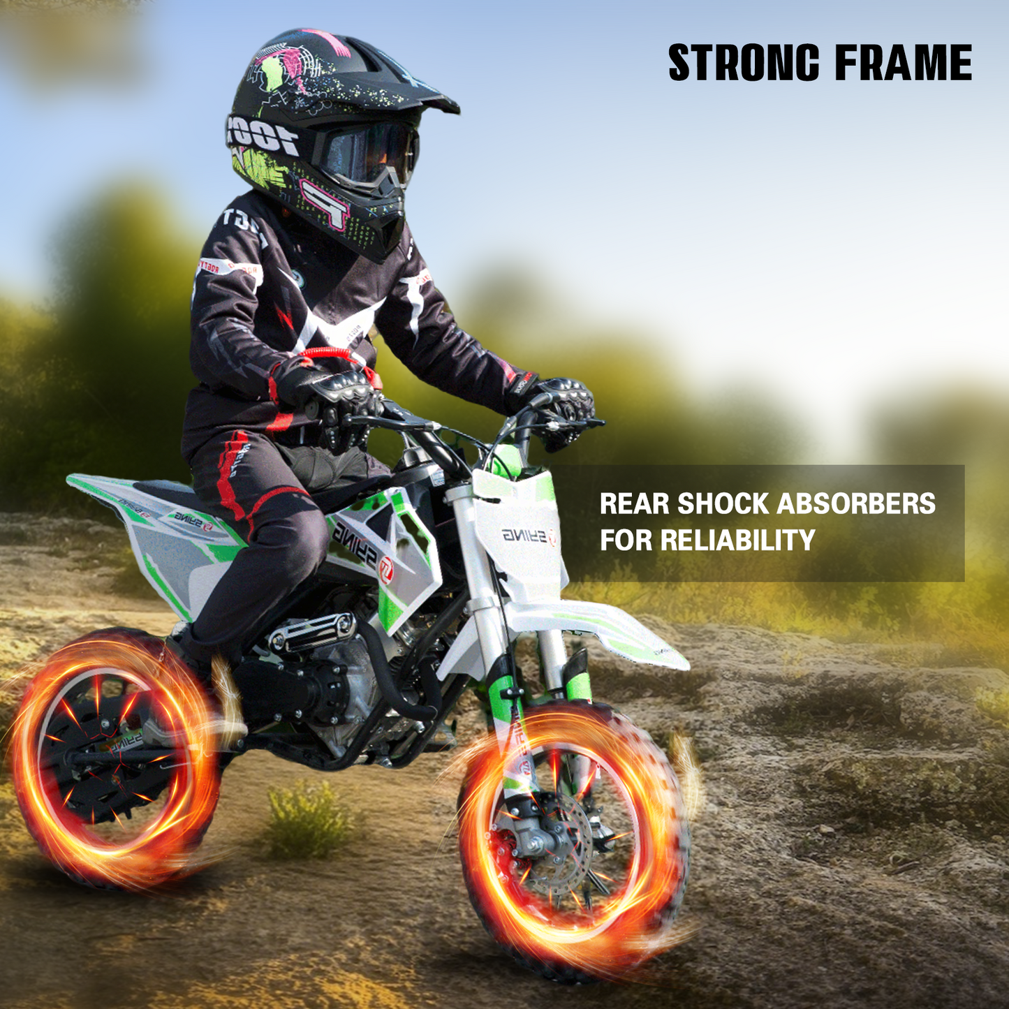 SYING MOTO 58CC 4-Stroke Kids Mini Dirt Bike, Gas Powered Motocross for 8-14 Years Kids, EPA Approved
