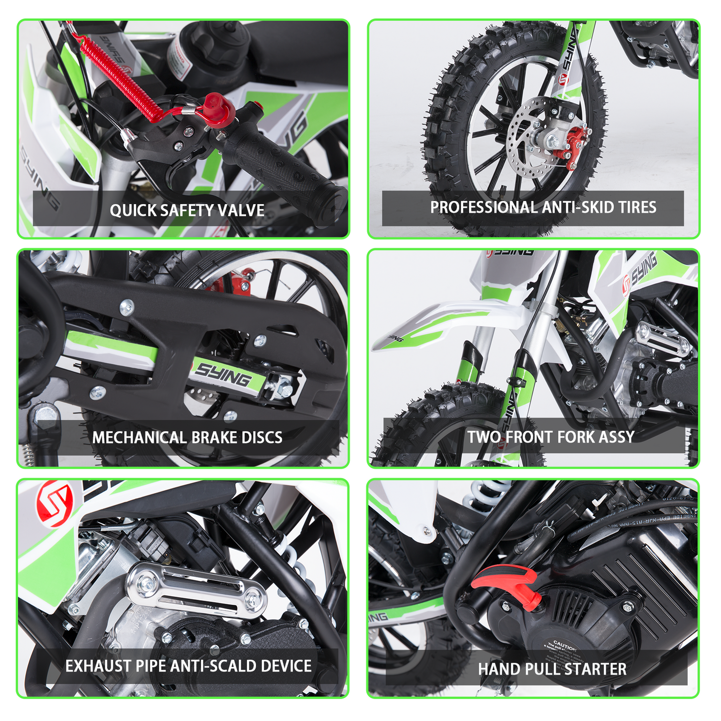 SYING MOTO 58CC 4-Stroke Kids Mini Dirt Bike, Gas Powered Motocross for 8-14 Years Kids, EPA Approved