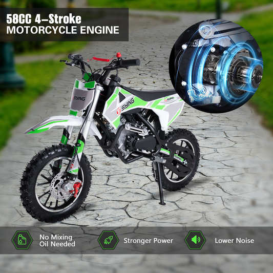 SYING MOTO 58CC 4-Stroke Kids Mini Dirt Bike, Gas Powered Motocross for 8-14 Years Kids, EPA Approved