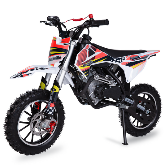 DASHVILLE 58cc Dirt Bike, 4-Stroke Gas Power Mini Pit Bike, Gas Dirt Bike for Kids, Mini Bike, Off-Road Motorcycle
