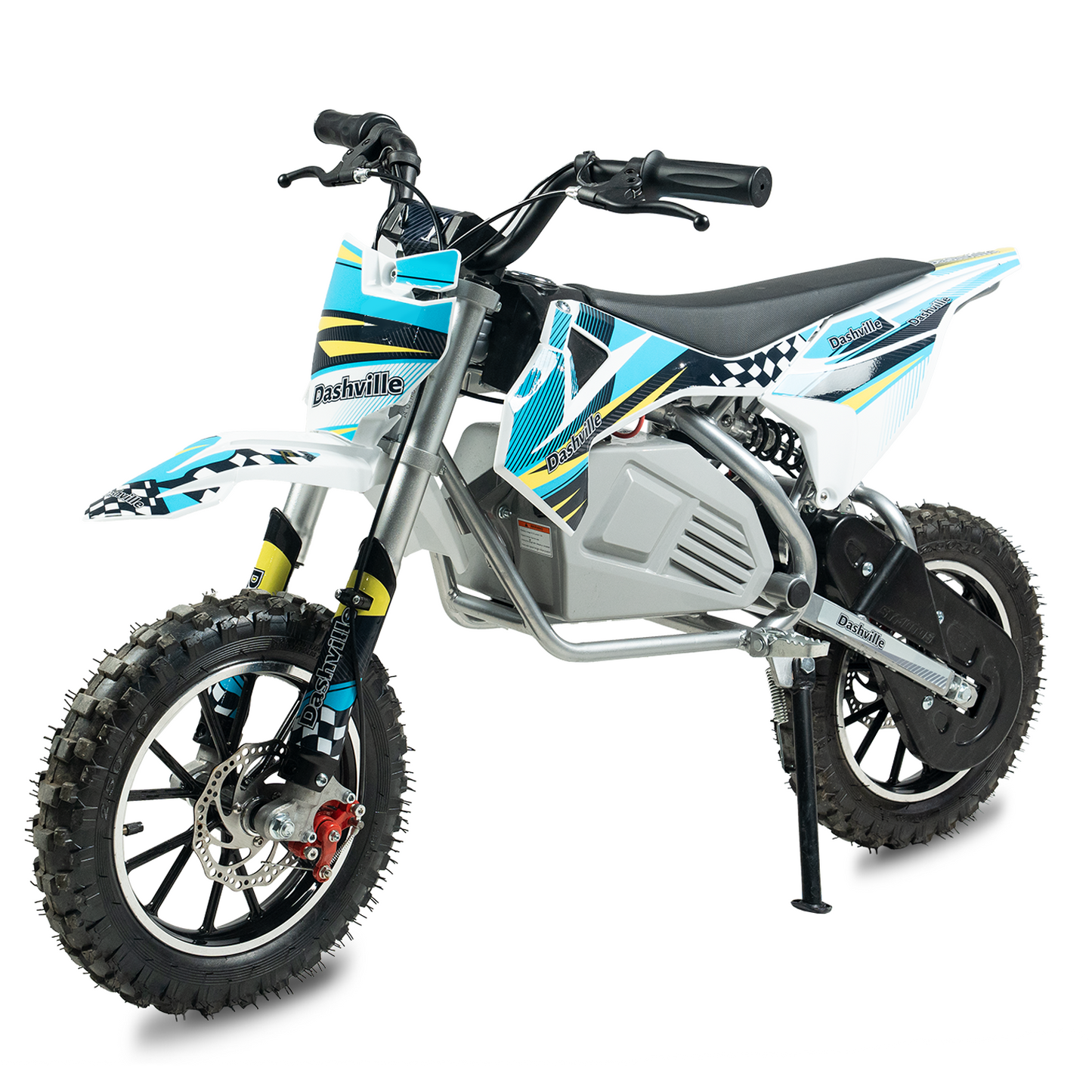 DASHVILLE Electric Dirt Bike for Kids, 36V Electric Powered Off-Road Mini Motorcycle, 800W Peak Dual Suspension High-Torque Motocross Motor, Up to 15MPH, 8 Miles Long Range