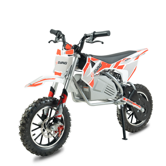 SYING MOTO Electric Dirt Bike, 36V 500W Off-Road Electric Motocycle for Kids 8-14 Yrs,15 MPH Peak Speed,Dual Suspension High Torque Motor for Mountain Roads and Trails