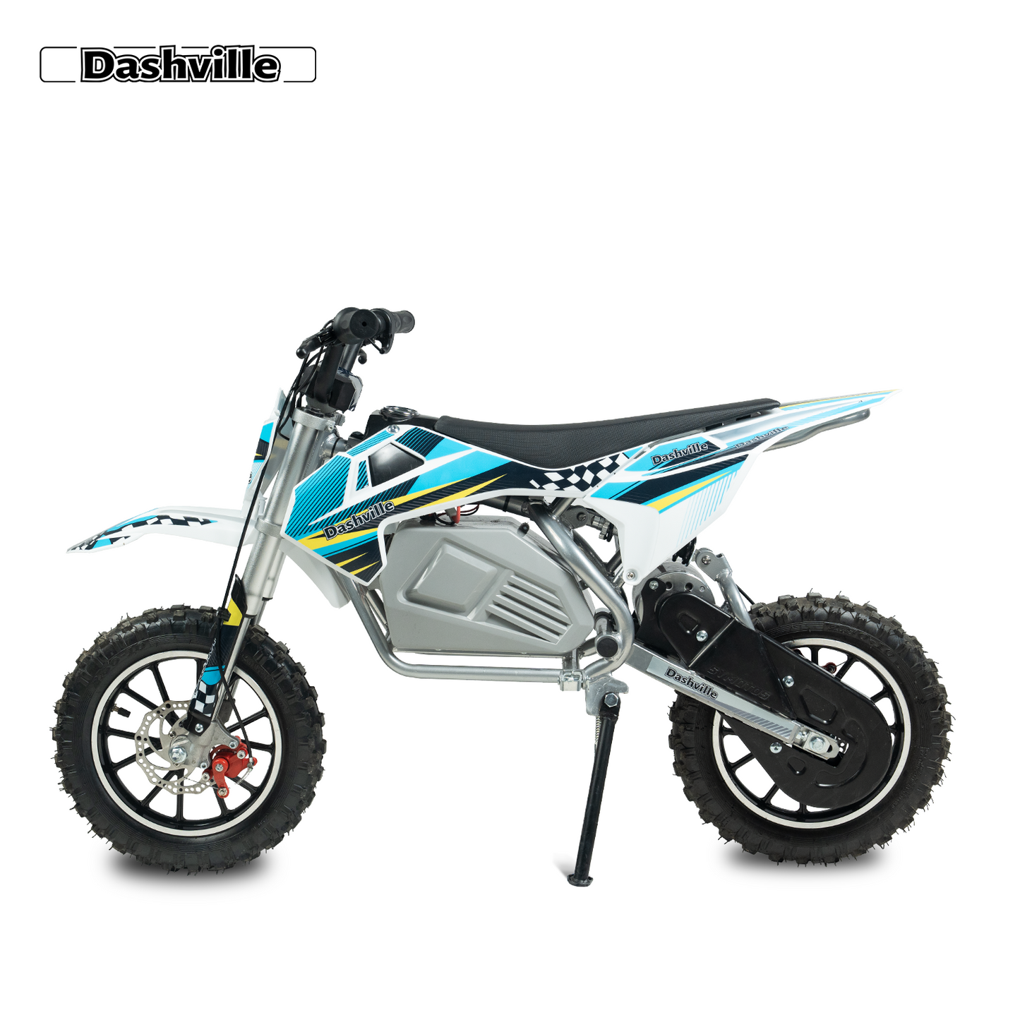 DASHVILLE Electric Dirt Bike for Kids, 36V Electric Powered Off-Road Mini Motorcycle, 800W Peak Dual Suspension High-Torque Motocross Motor, Up to 15MPH, 8 Miles Long Range