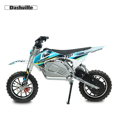 DASHVILLE Electric Dirt Bike for Kids, 36V Electric Powered Off-Road Mini Motorcycle, 800W Peak Dual Suspension High-Torque Motocross Motor, Up to 15MPH, 8 Miles Long Range